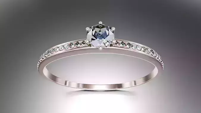 Elegant Engagement Ring 3D Model