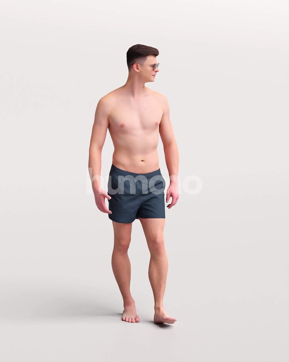 Humano Man in swimsuit walking around the pool -2507-057-2999 3D model_4
