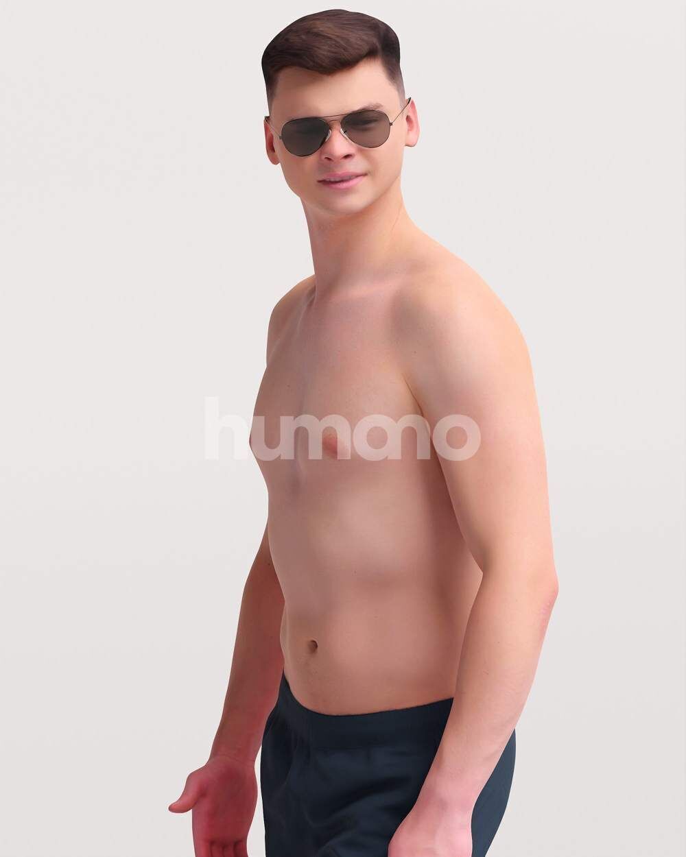 Humano Man in swimsuit walking around the pool -2507-057-2999 3D model_10