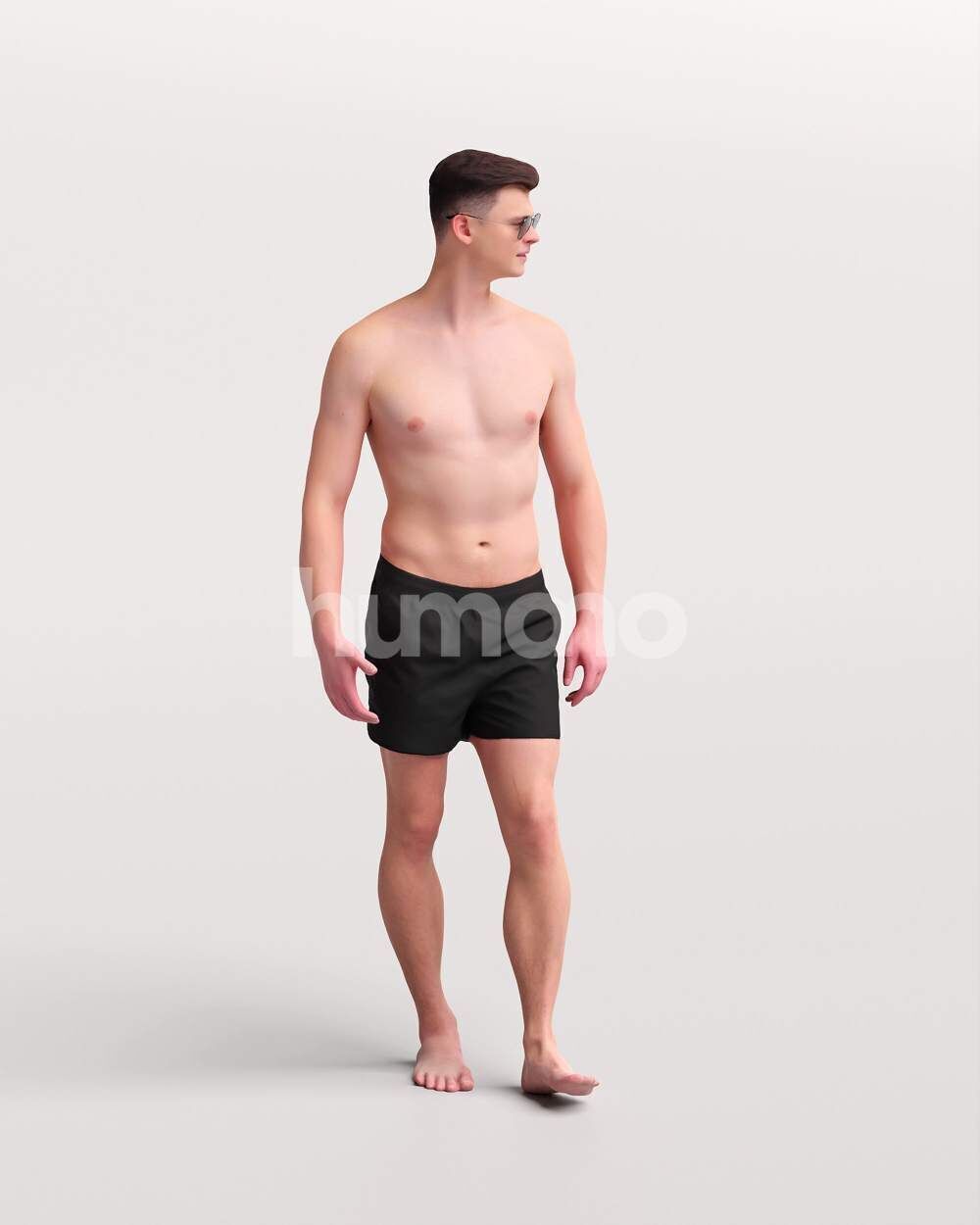 Humano Man in swimsuit walking around the pool -2507-057-2999 3D model_11