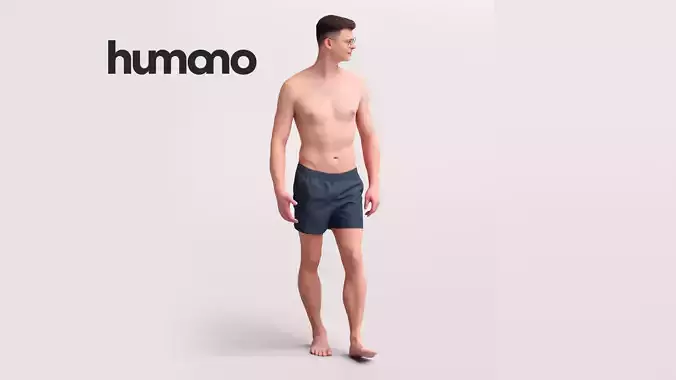 Humano Man in swimsuit walking around the pool -2507-057-2999