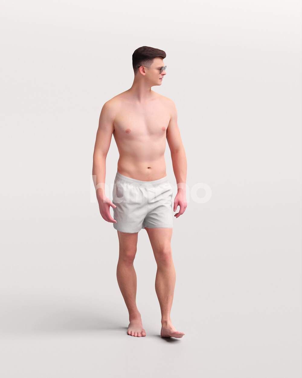 Humano Man in swimsuit walking around the pool -2507-057-2999 3D model_12