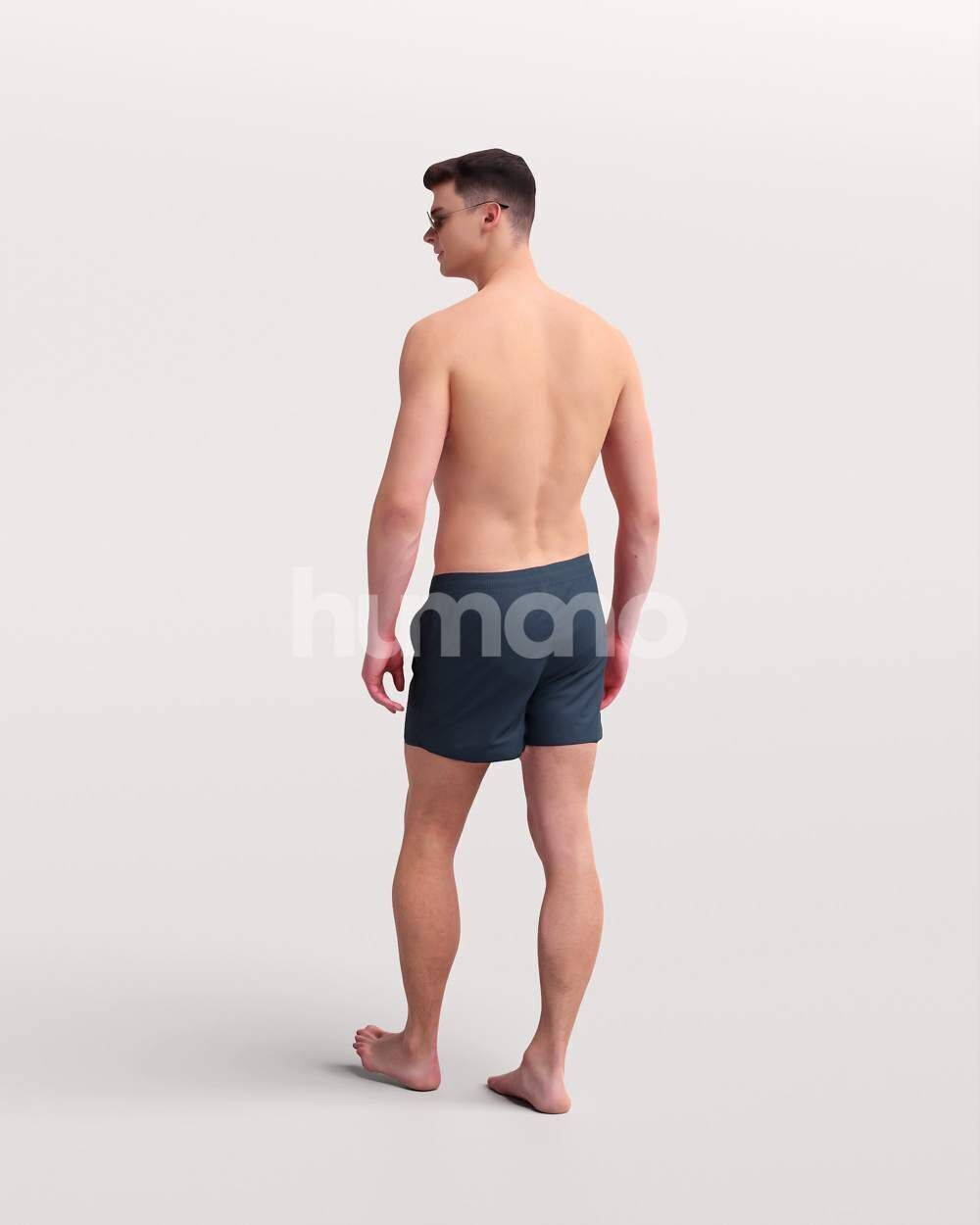 Humano Man in swimsuit walking around the pool -2507-057-2999 3D model_7