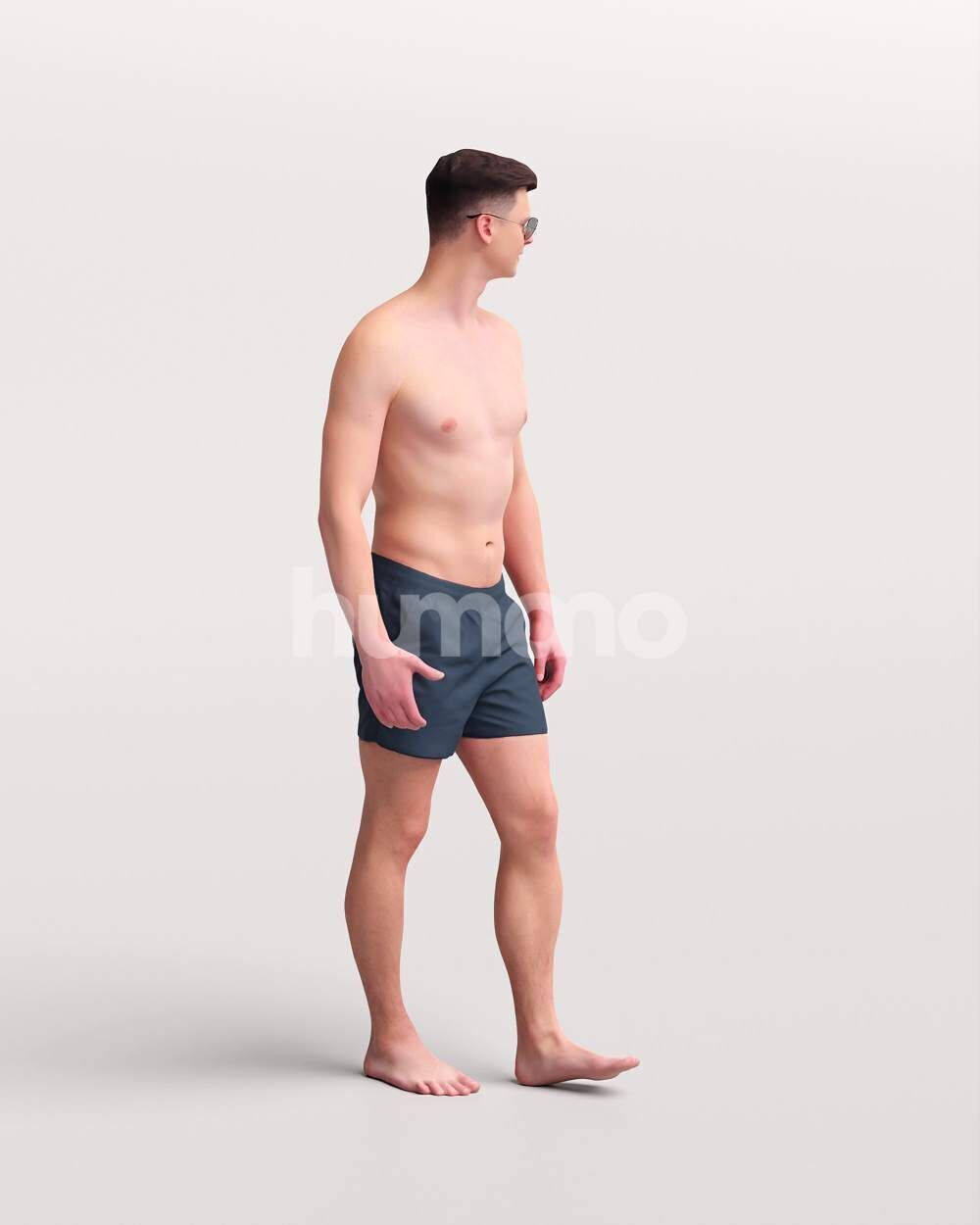 Humano Man in swimsuit walking around the pool -2507-057-2999 3D model_5