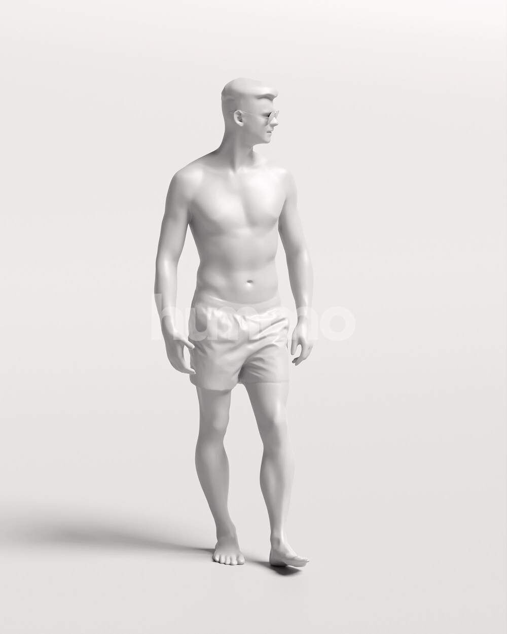 Humano Man in swimsuit walking around the pool -2507-057-2999 3D model_3
