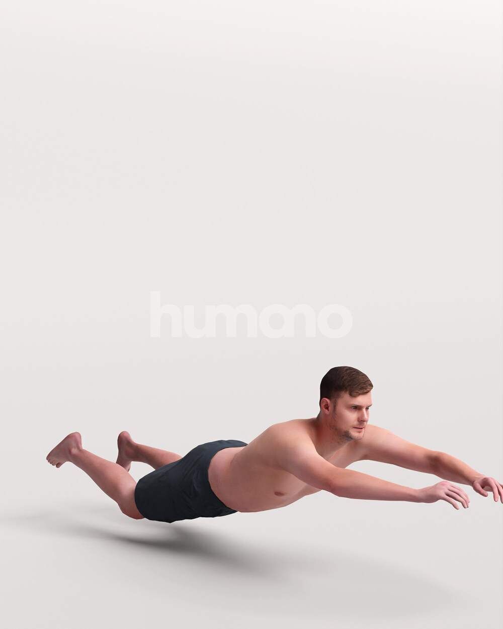 Humano Man in swimsuit swimming in the pool -2507-056-2983 3D model_9