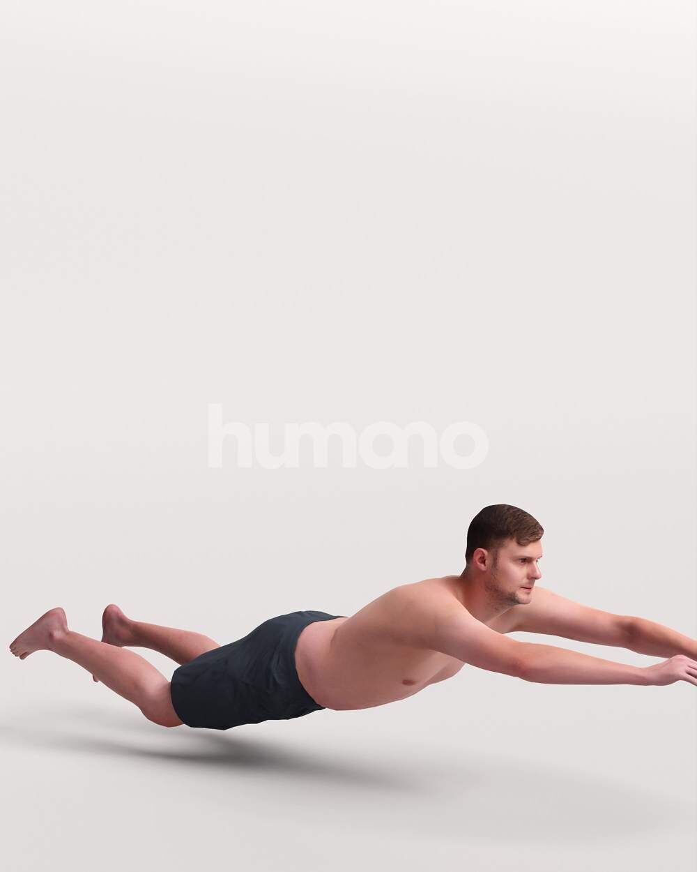 Humano Man in swimsuit swimming in the pool -2507-056-2983 3D model_5