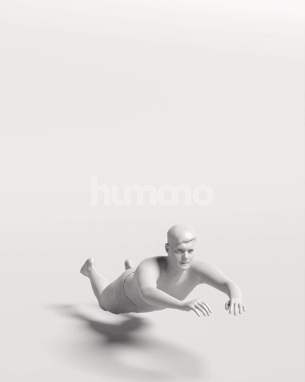 Humano Man in swimsuit swimming in the pool -2507-056-2983 3D model_3