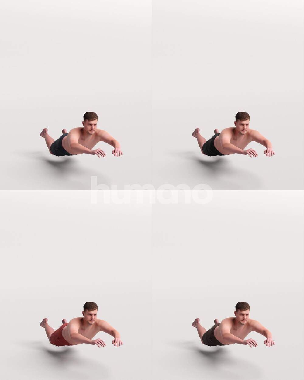 Humano Man in swimsuit swimming in the pool -2507-056-2983 3D model_2