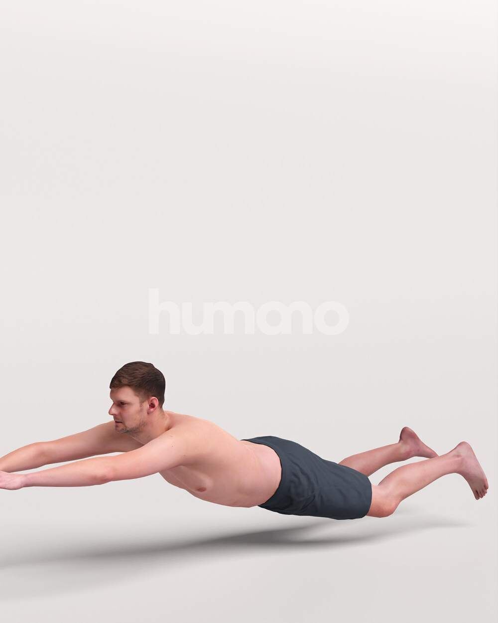 Humano Man in swimsuit swimming in the pool -2507-056-2983 3D model_8