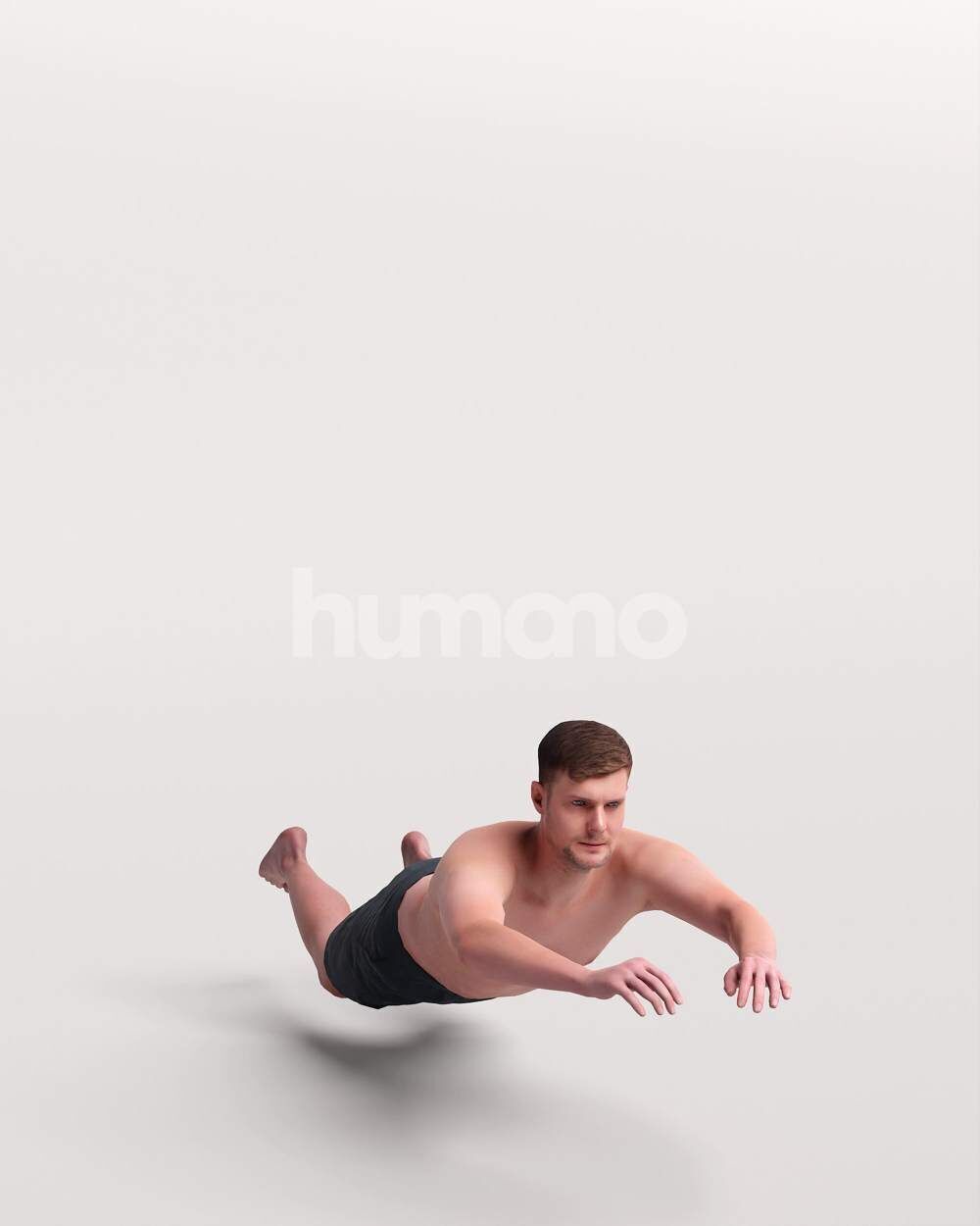 Humano Man in swimsuit swimming in the pool -2507-056-2983 3D model_4