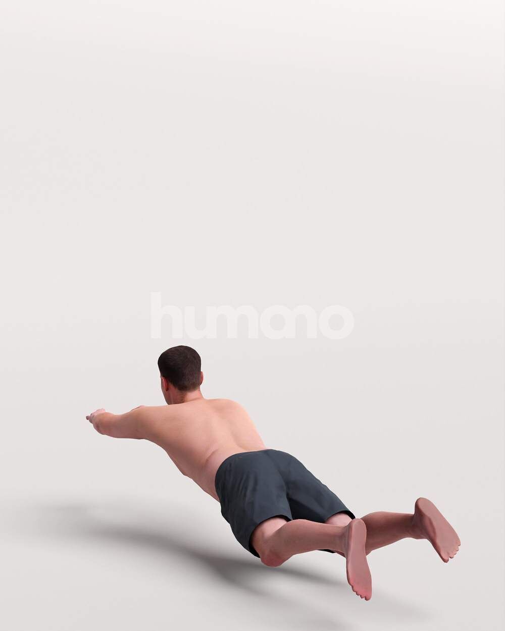 Humano Man in swimsuit swimming in the pool -2507-056-2983 3D model_7