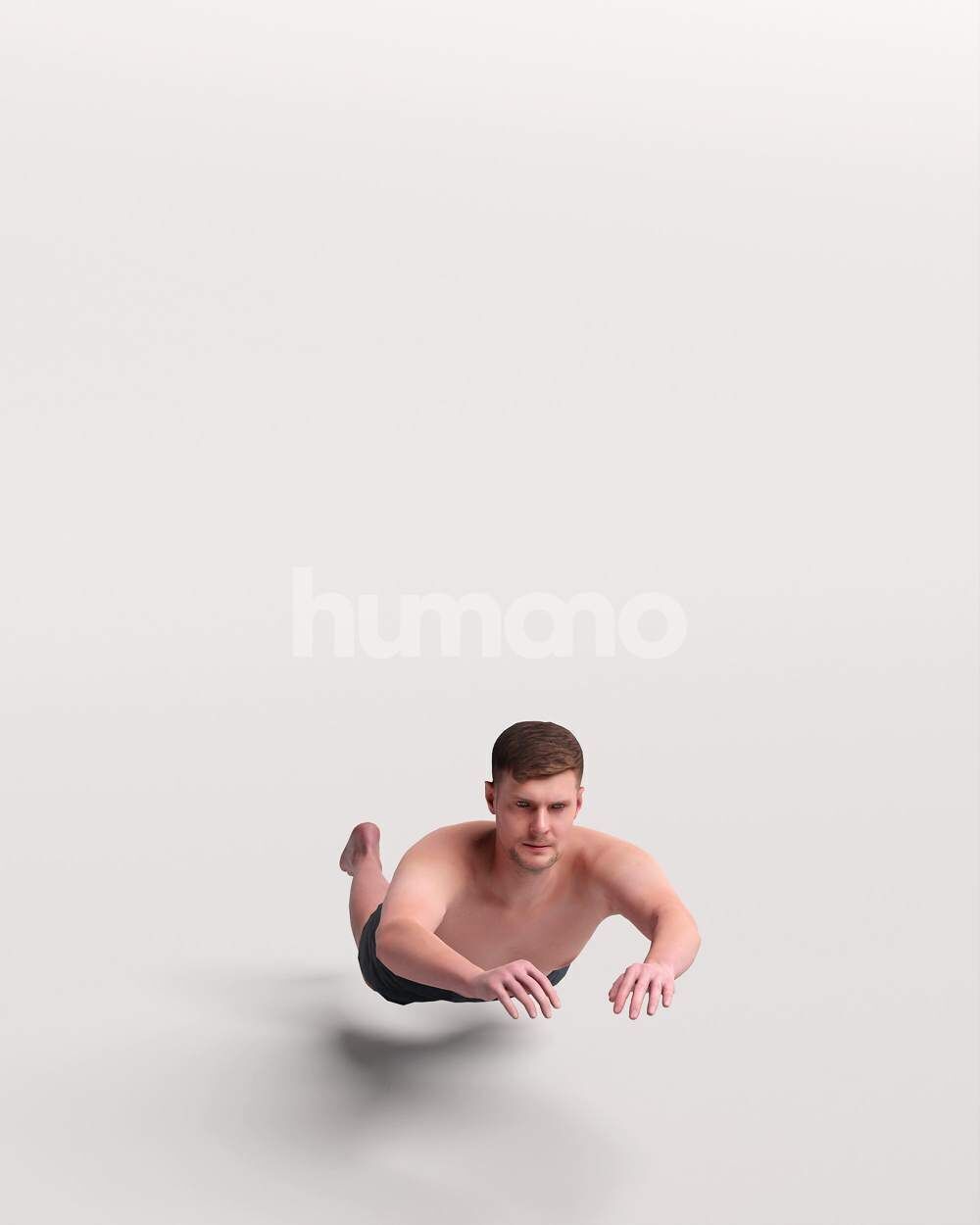 Humano Man in swimsuit swimming in the pool -2507-056-2983 3D model_6
