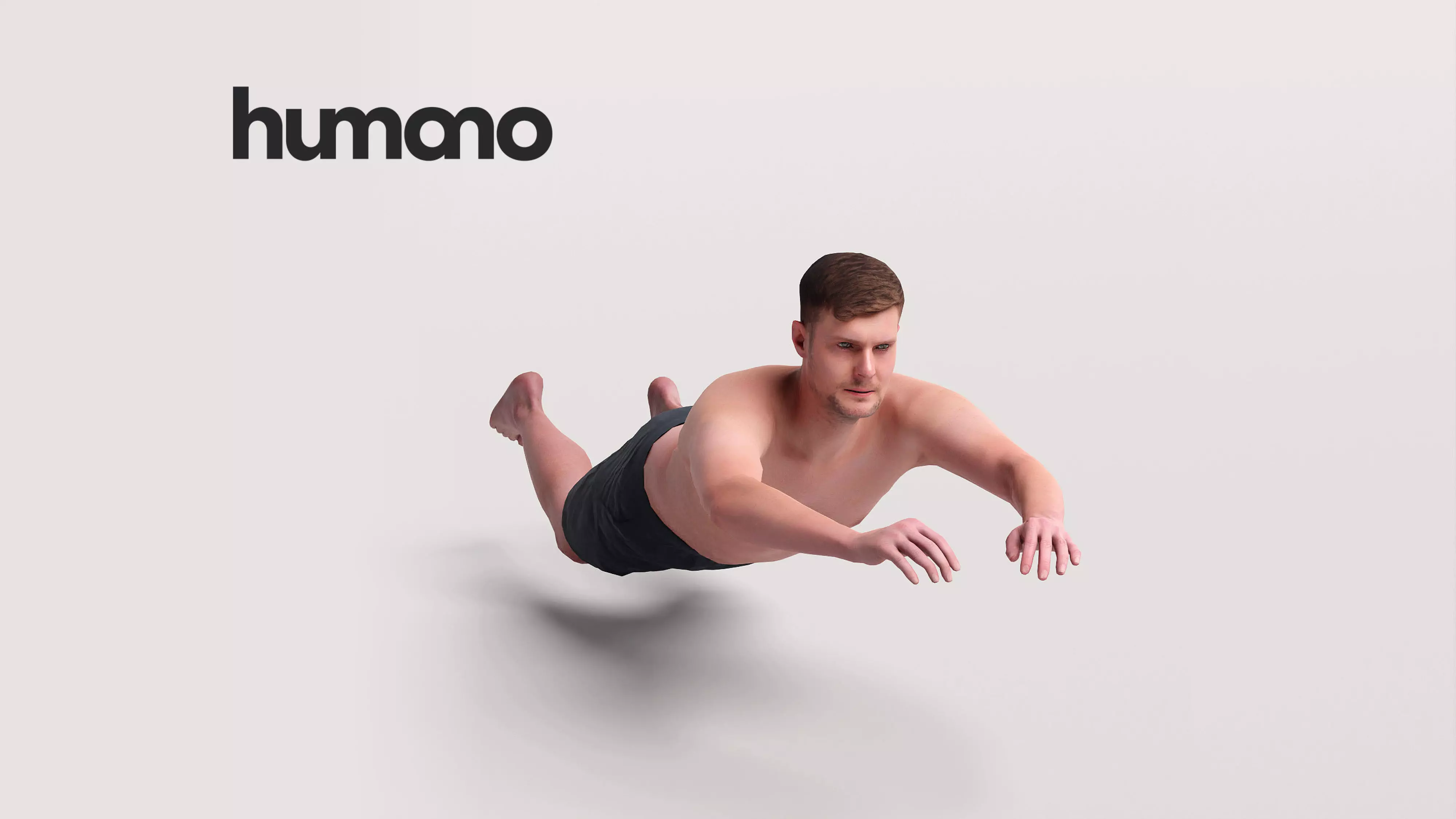 Humano Man in swimsuit swimming in the pool -2507-056-2983 3D model_0