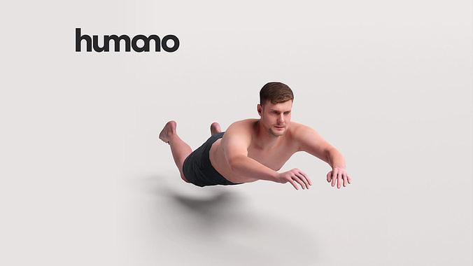Humano Man in swimsuit swimming in the pool -2507-056-2983 3D model