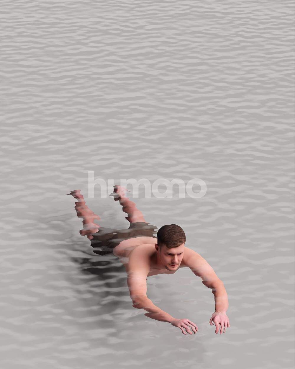 Humano Man in swimsuit swimming in the pool -2507-056-2983 3D model_12