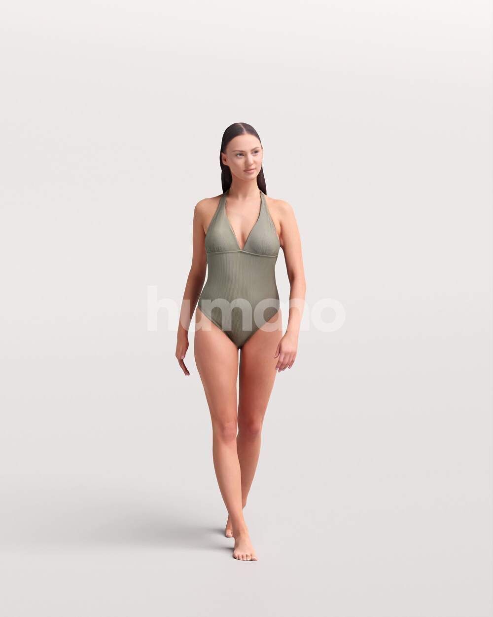 Humano Woman in swimsuit walking around the pool -2507-050-7592 3D model_6