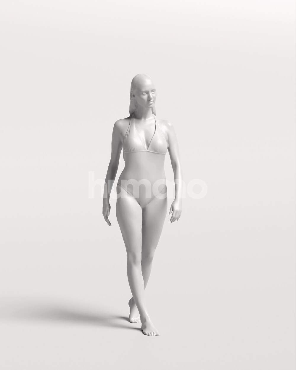 Humano Woman in swimsuit walking around the pool -2507-050-7592 3D model_3