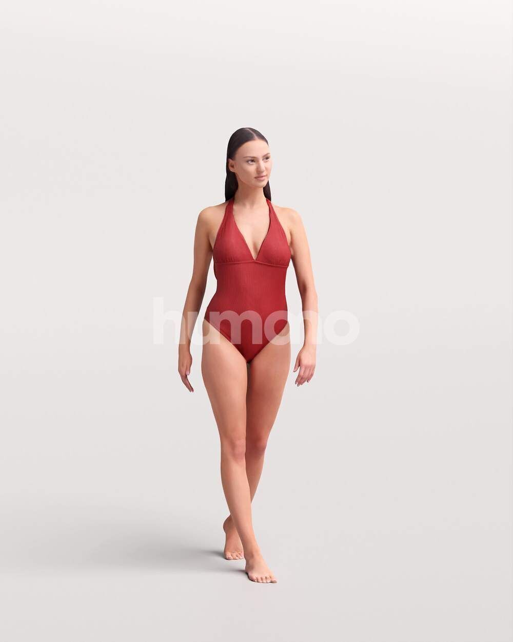 Humano Woman in swimsuit walking around the pool -2507-050-7592 3D model_13