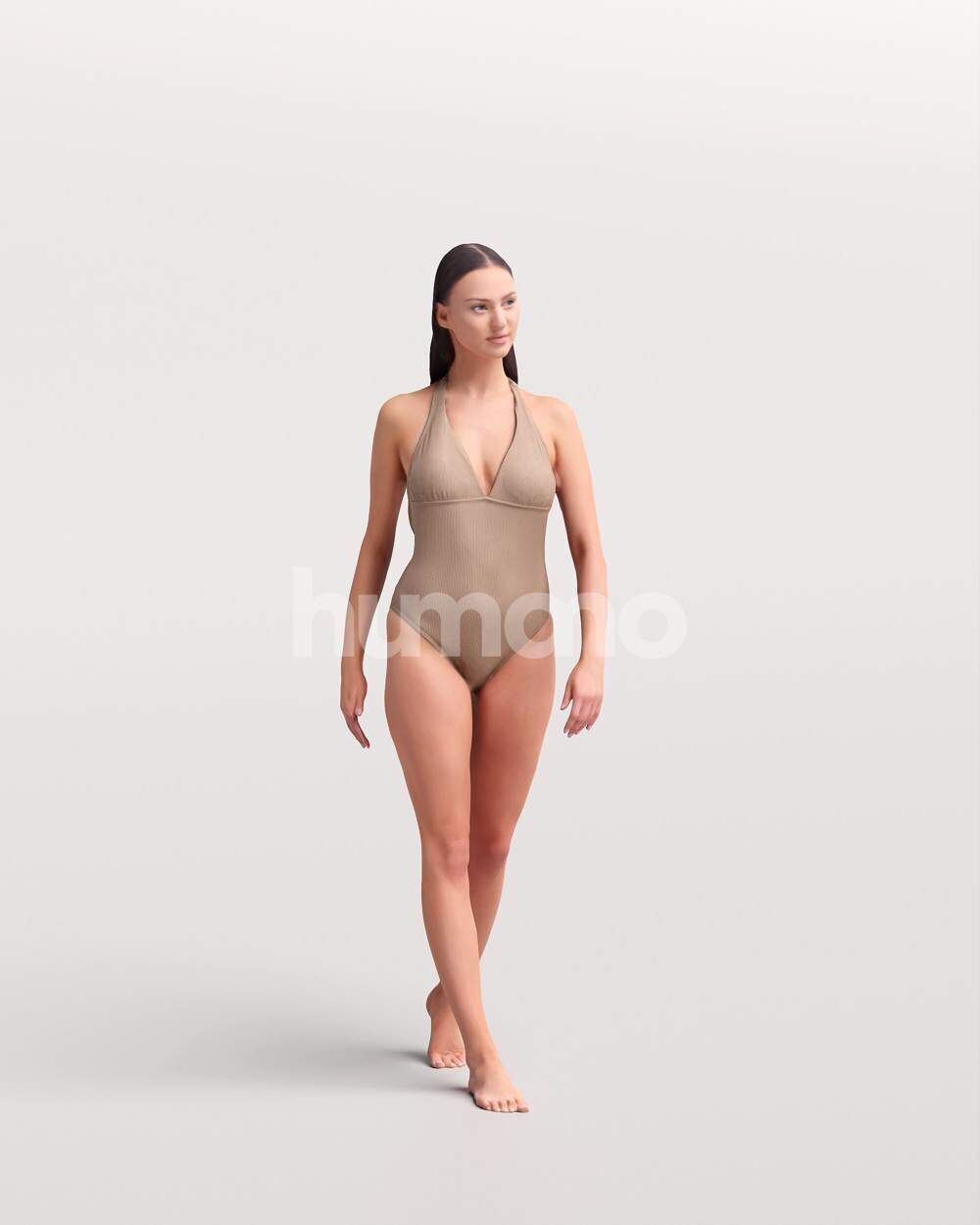 Humano Woman in swimsuit walking around the pool -2507-050-7592 3D model_12