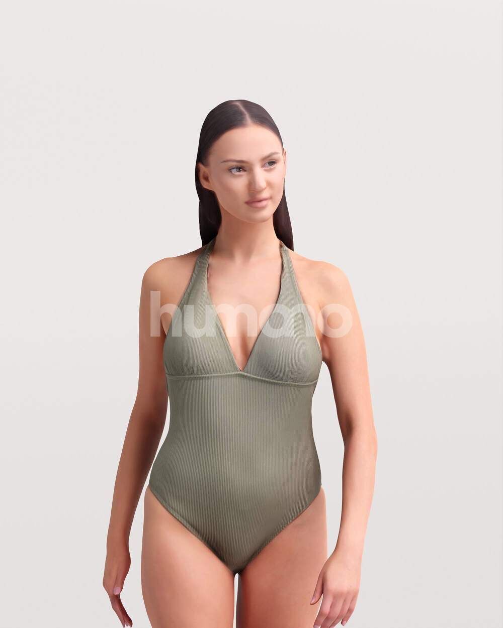 Humano Woman in swimsuit walking around the pool -2507-050-7592 3D model_9