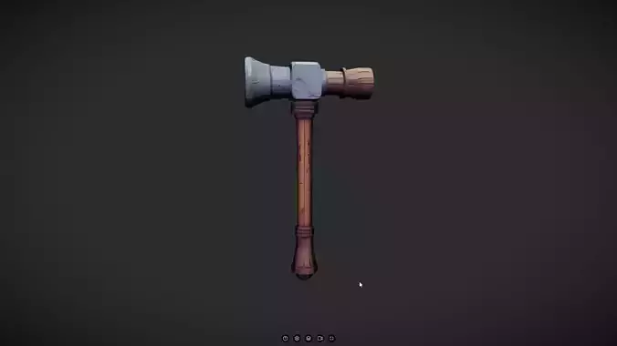 Fantasy-styled hammer 3D model