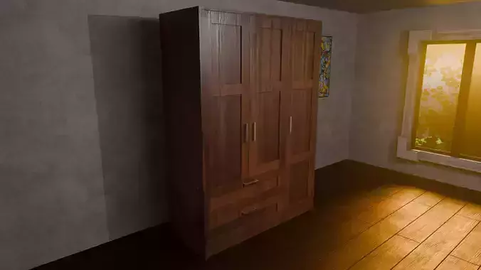 Wooden Almirah with realistic textures