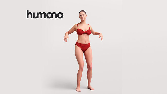 Humano Woman in swimsuit leaning against the pool -2507-050-7516 3D model