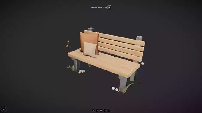 Decorative garden bench with pillows