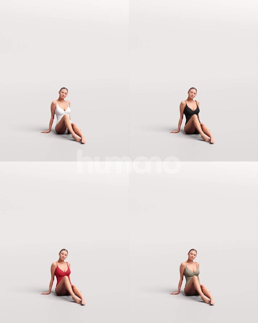 Humano Woman in swimsuit sitting on the pool -2507-050-7481 3D model_2