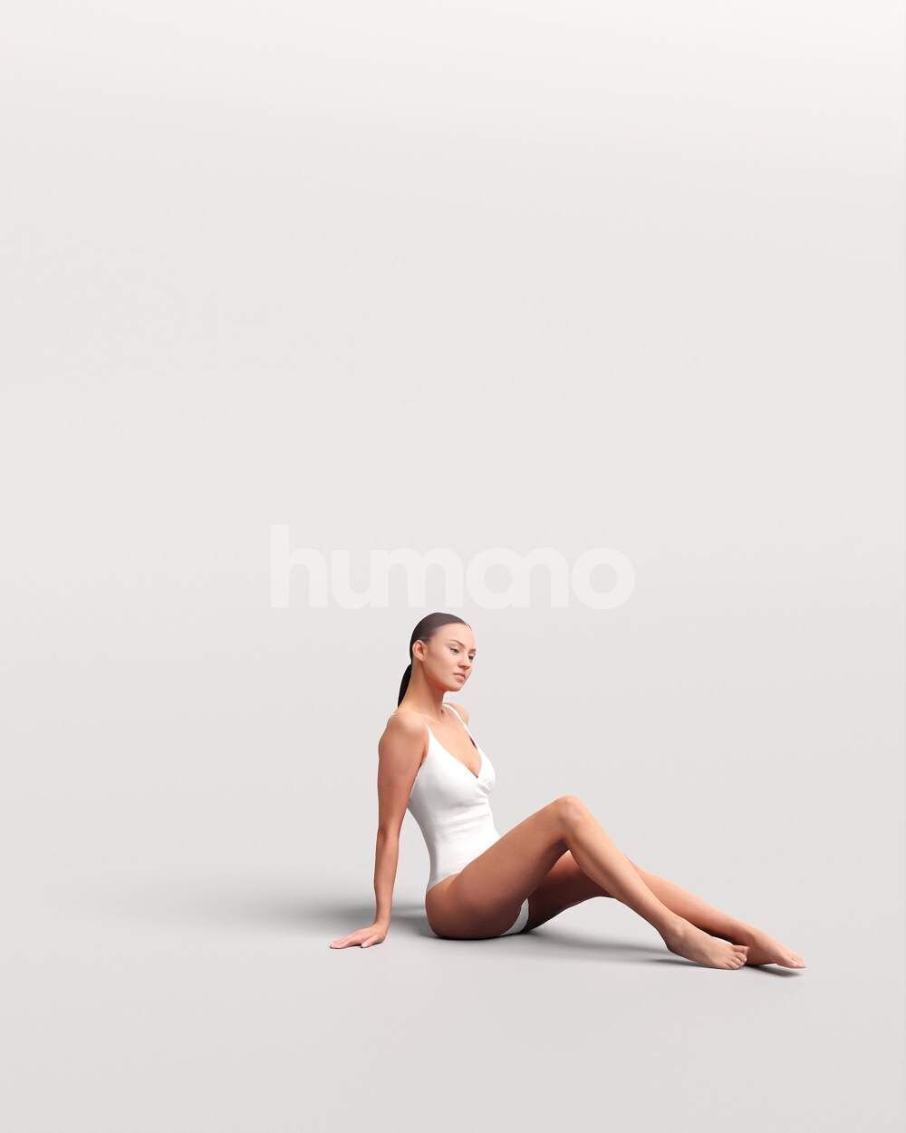 Humano Woman in swimsuit sitting on the pool -2507-050-7481 3D model_5
