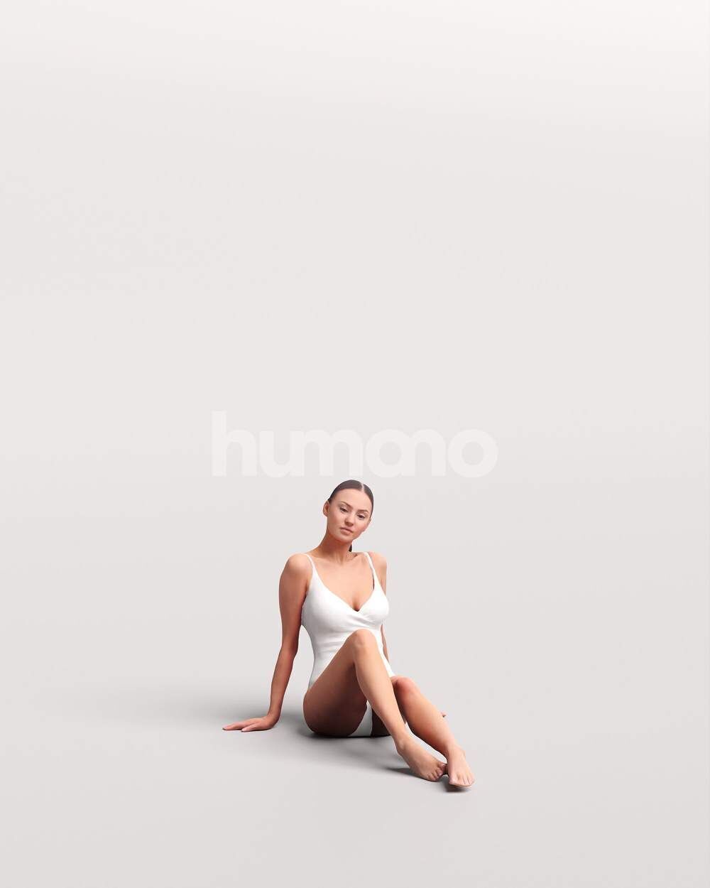 Humano Woman in swimsuit sitting on the pool -2507-050-7481 3D model_4