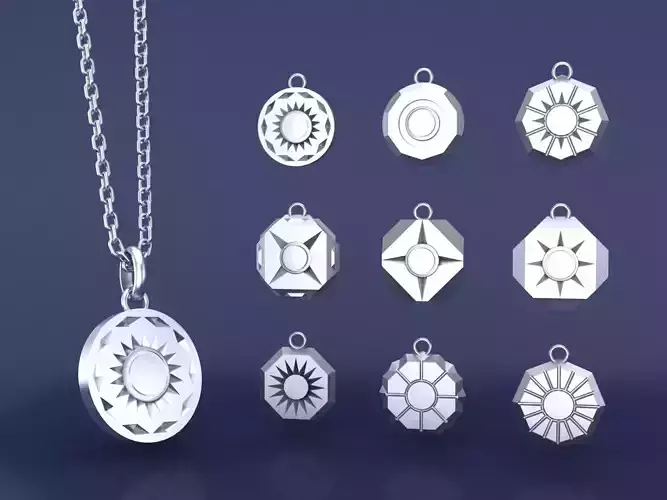 Coin Jewelry Pendant Necklace The Moon The Sun The Star