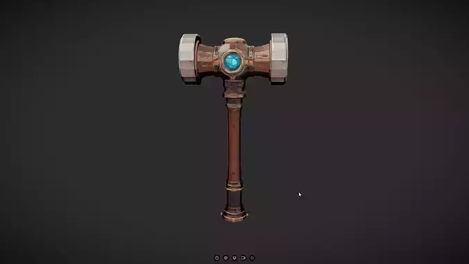 steampunk hammer with gemstone