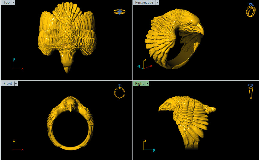 Animal Head Ring Combo Set Collection  3D print model_4