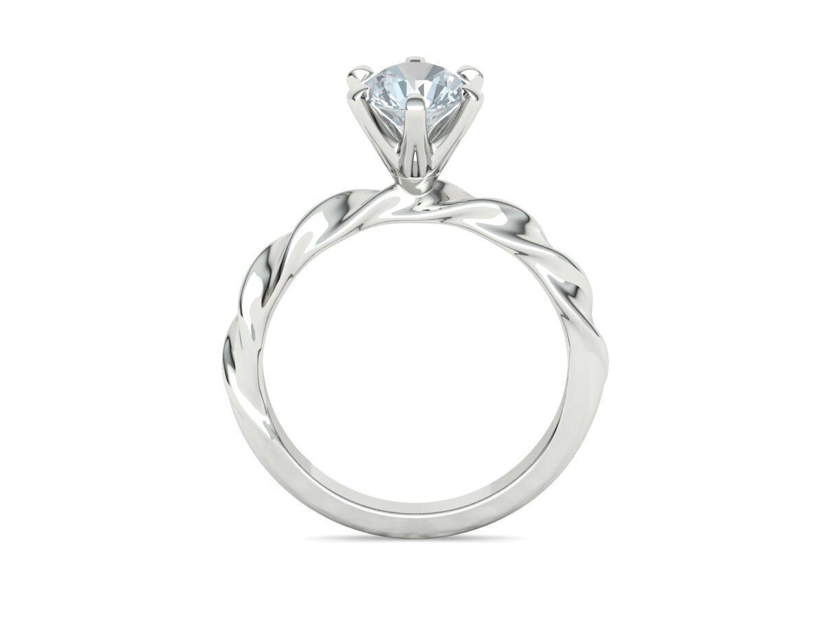 Olivia Twisted Solitaire Engagement Ring 1ct Diamond 3D model 3D print model_23
