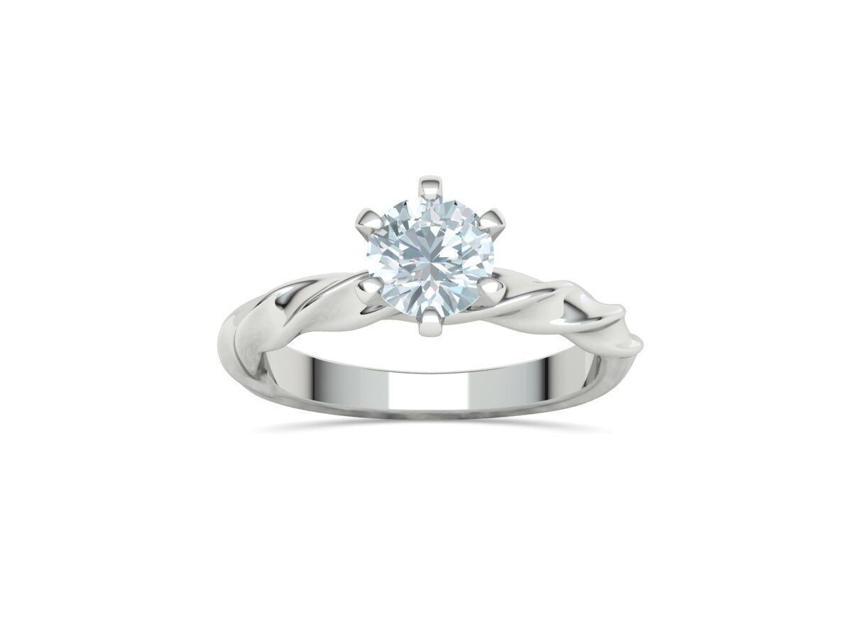 Olivia Twisted Solitaire Engagement Ring 1ct Diamond 3D model 3D print model_20