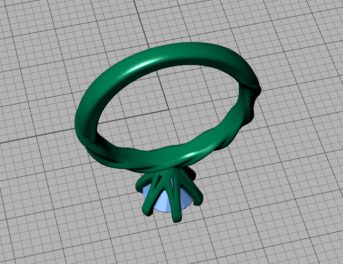 Olivia Twisted Solitaire Engagement Ring 1ct Diamond 3D model 3D print model_41