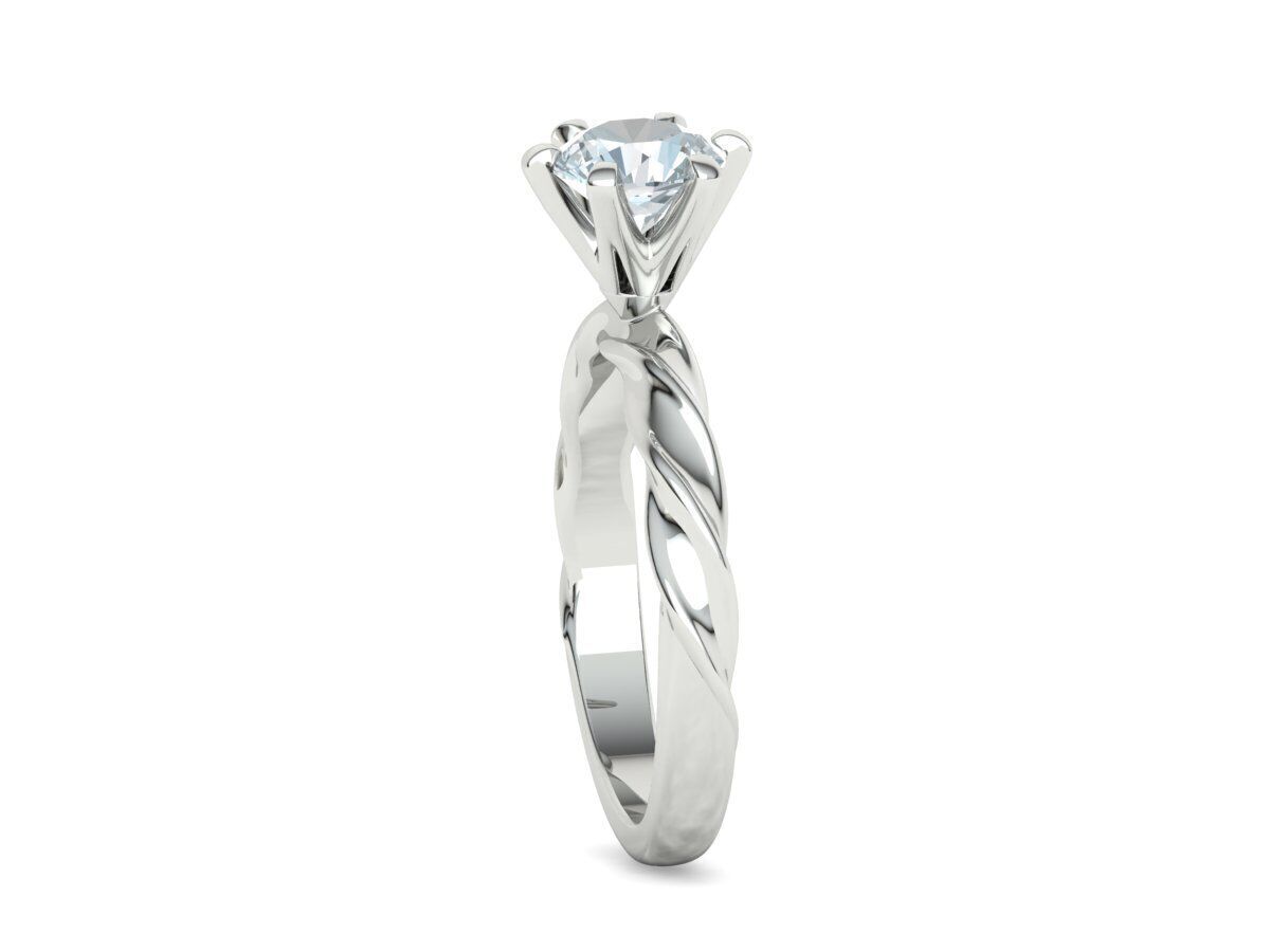 Olivia Twisted Solitaire Engagement Ring 1ct Diamond 3D model 3D print model_29