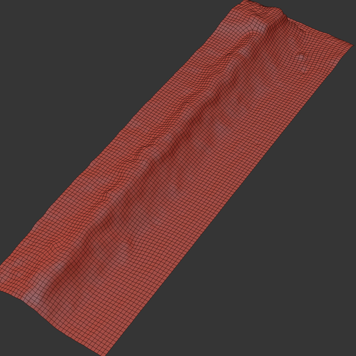 Snowdrift by the road 3D model_4