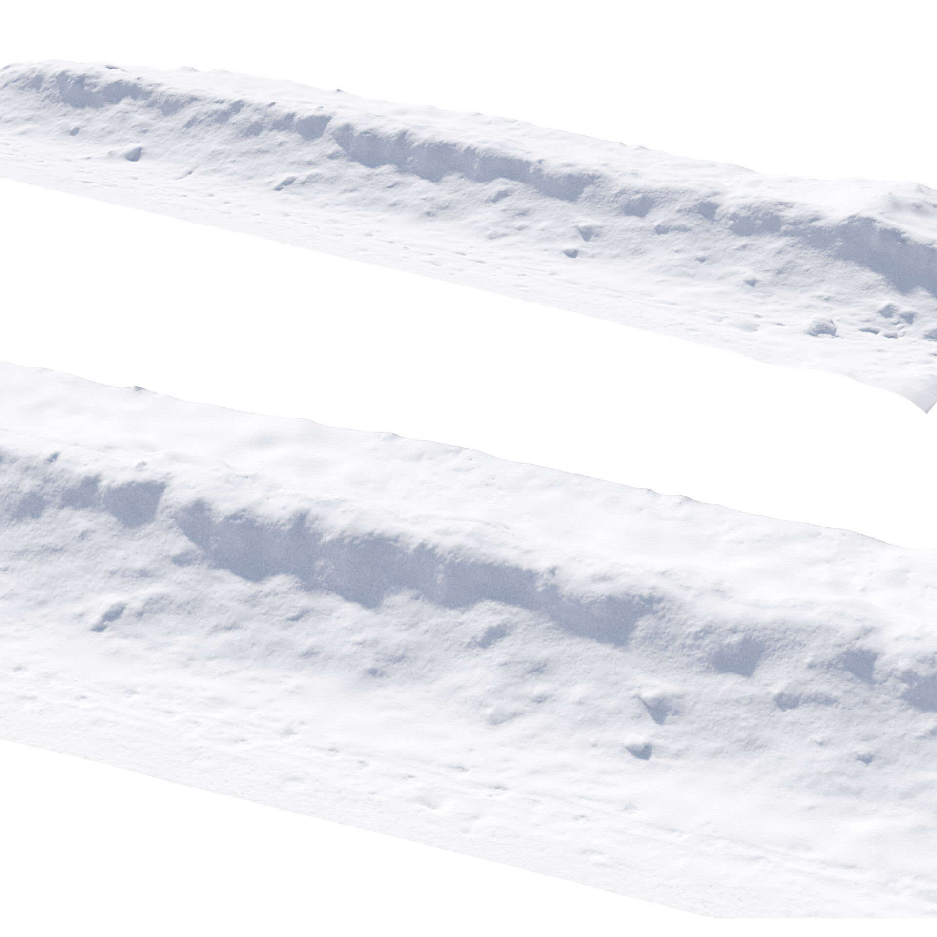 Snowdrift by the road 3D model_2