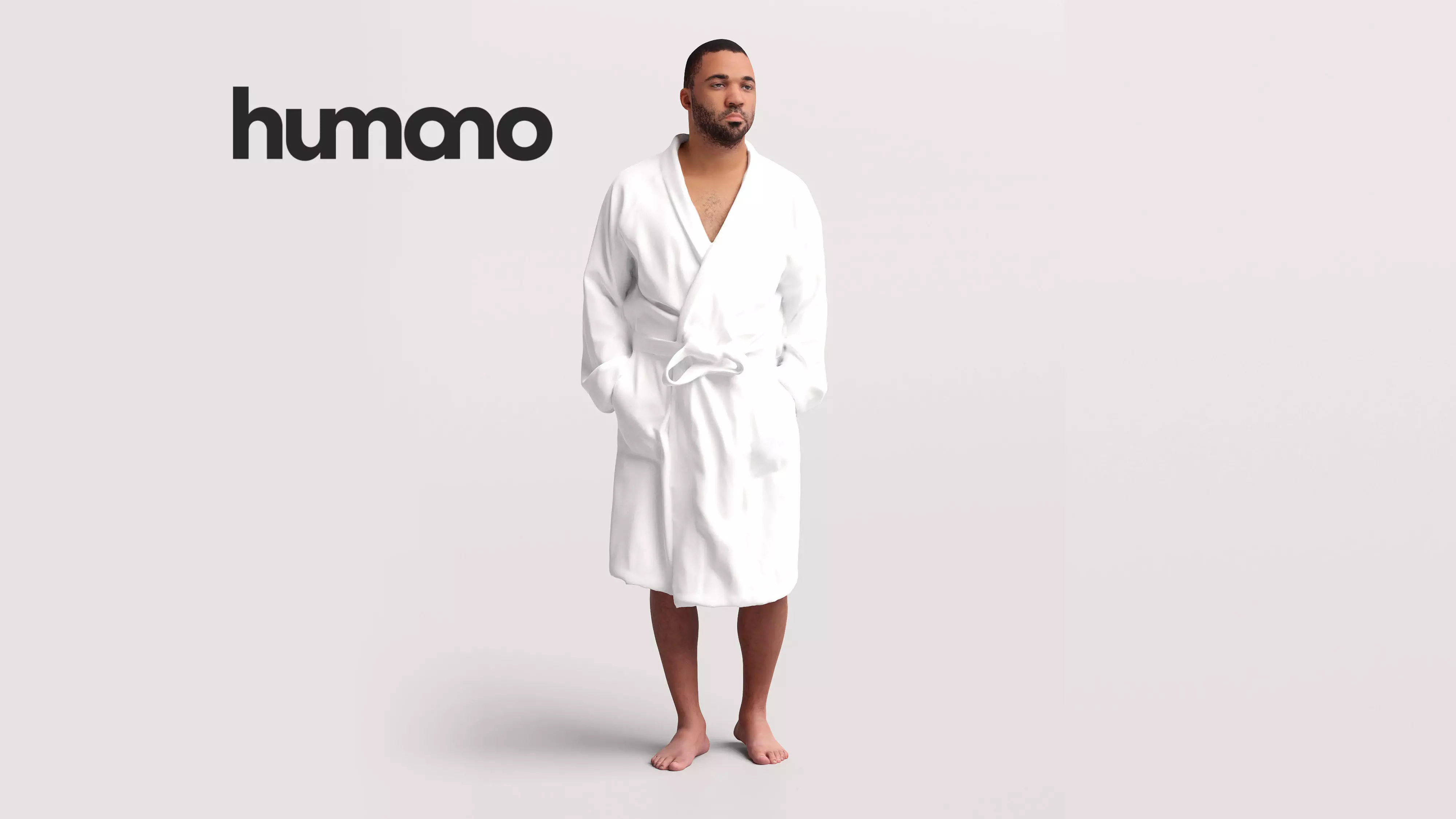 Humano Man in Barhrobe Spa -2508-063-4828 3D model