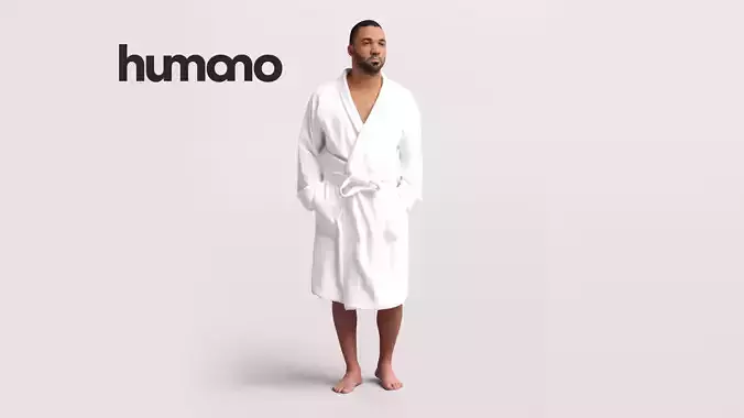 Humano Man in Barhrobe Spa -2508-063-4828 3D model