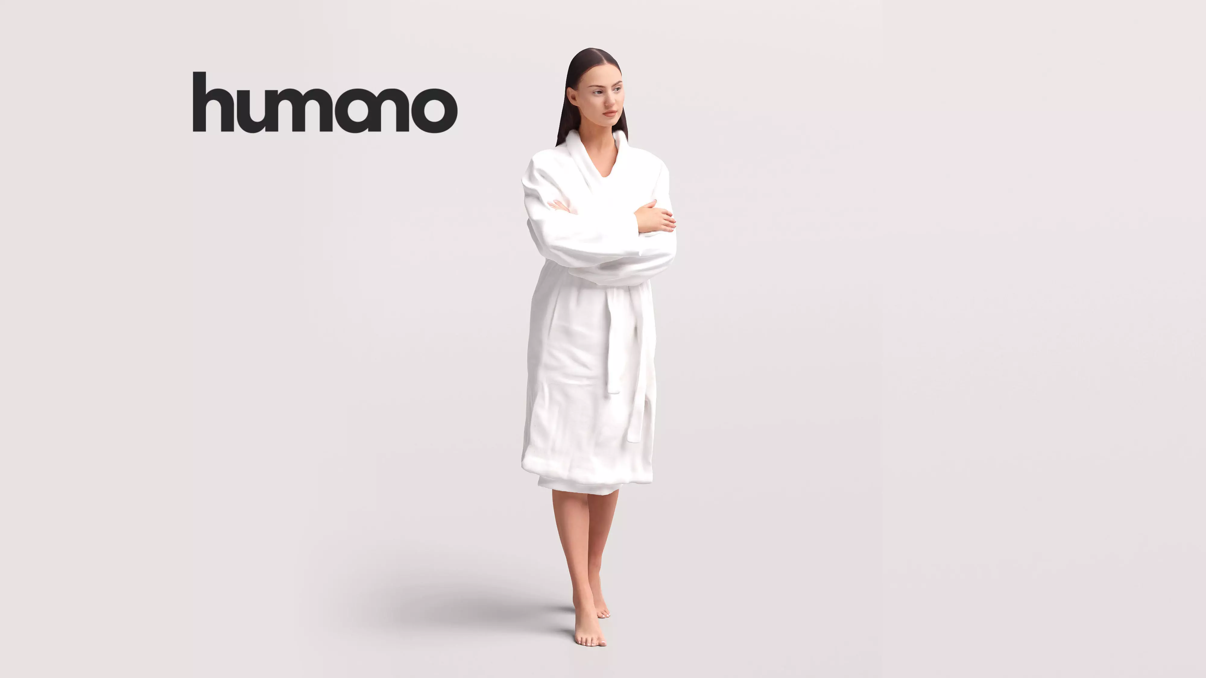 Humano Woman standing in bathrobe Spa -2508-050-7619 3D model