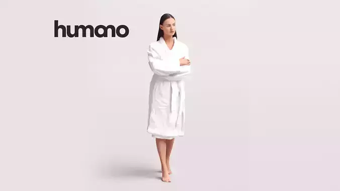 Humano Woman standing in bathrobe Spa -2508-050-7619 3D model