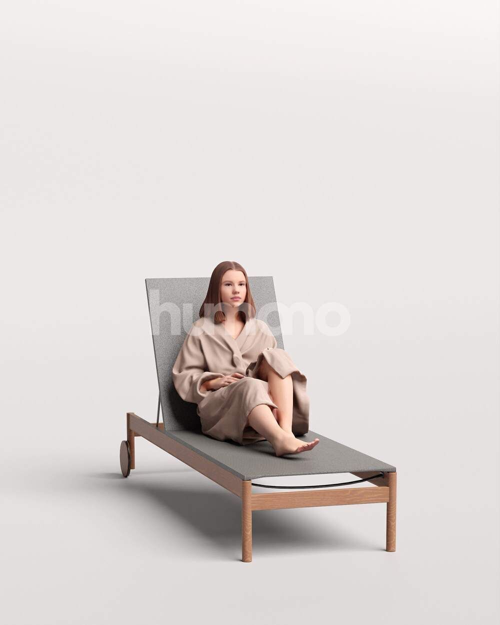 Humano Woman in bathrobe lying on sunbed Spa -2508-045-3795 3D model_12