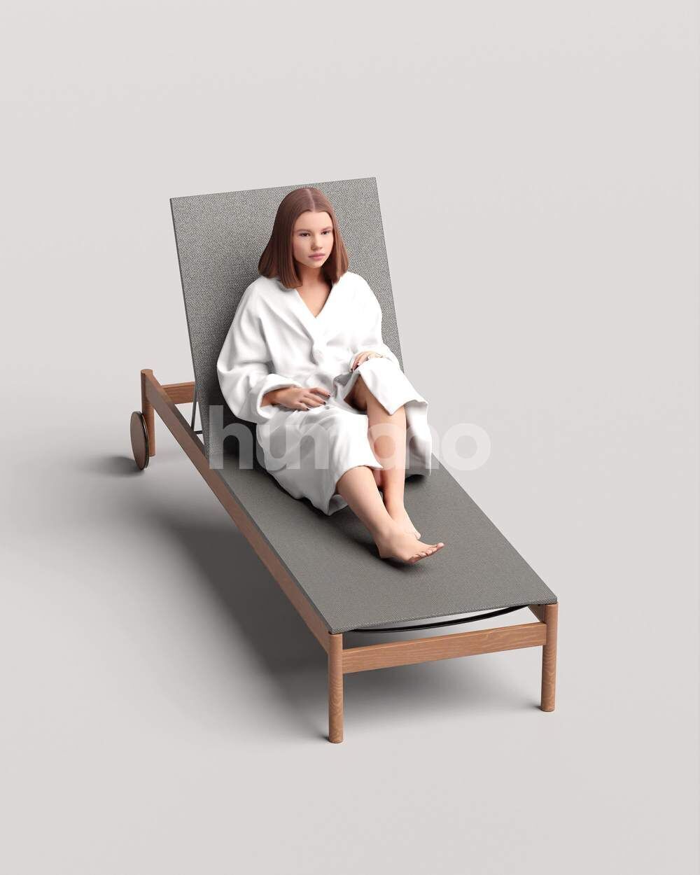 Humano Woman in bathrobe lying on sunbed Spa -2508-045-3795 3D model_11