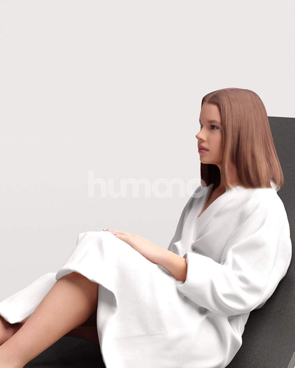 Humano Woman in bathrobe lying on sunbed Spa -2508-045-3795 3D model_10