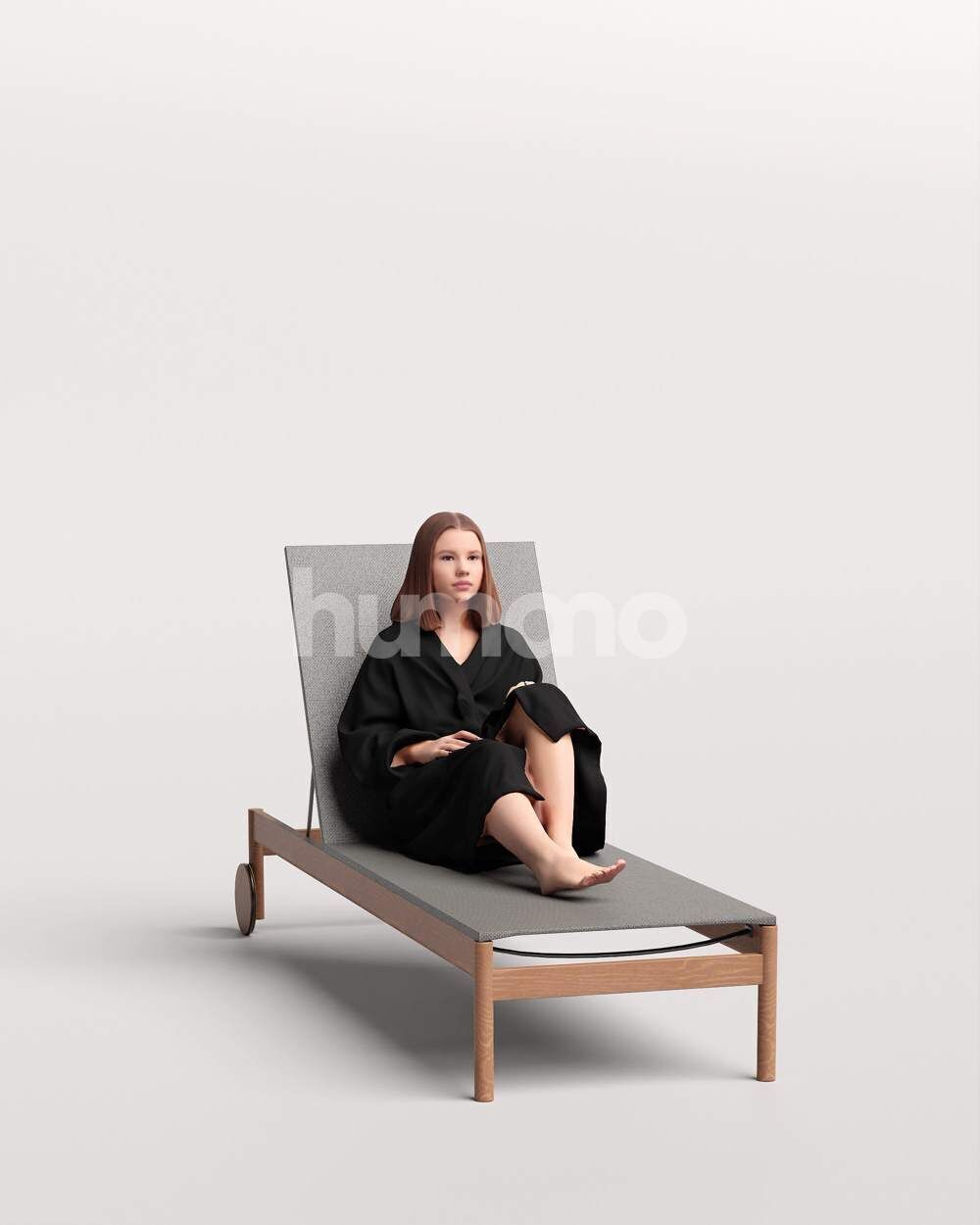 Humano Woman in bathrobe lying on sunbed Spa -2508-045-3795 3D model_13