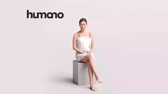 Humano Woman sitting in towel Spa -2508-032-7388